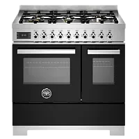 Варочный центр Bertazzoni серии Professional шириной 90 см, 6 газовых конфорок, 2 электрических духовых шкафа, цвет- черный